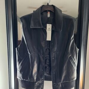 Mono B Faux Leather Bomber Vest